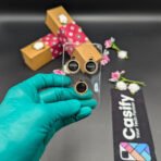 golden iphone camera lens